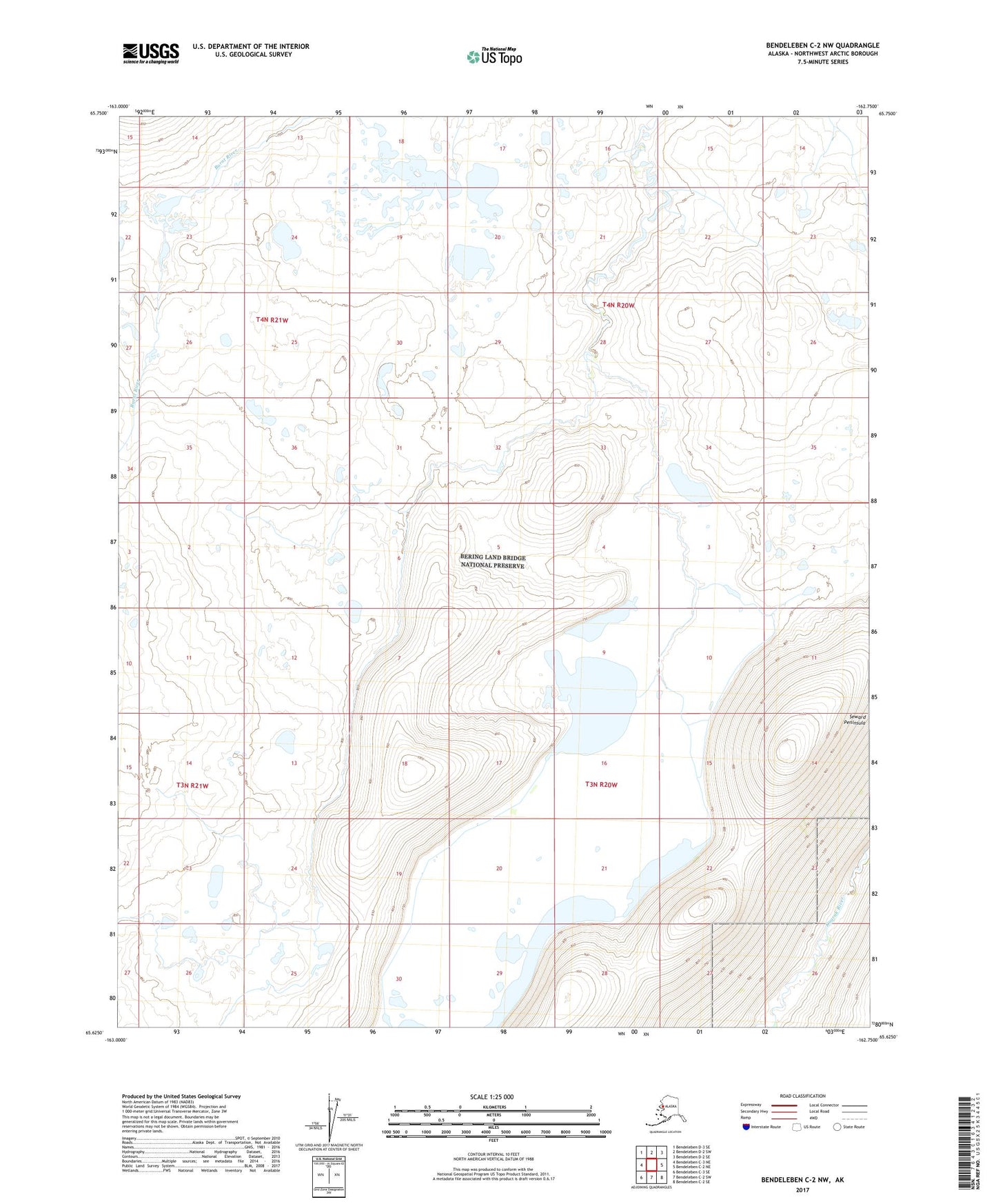 Bendeleben C-2 NW Alaska US Topo Map Image