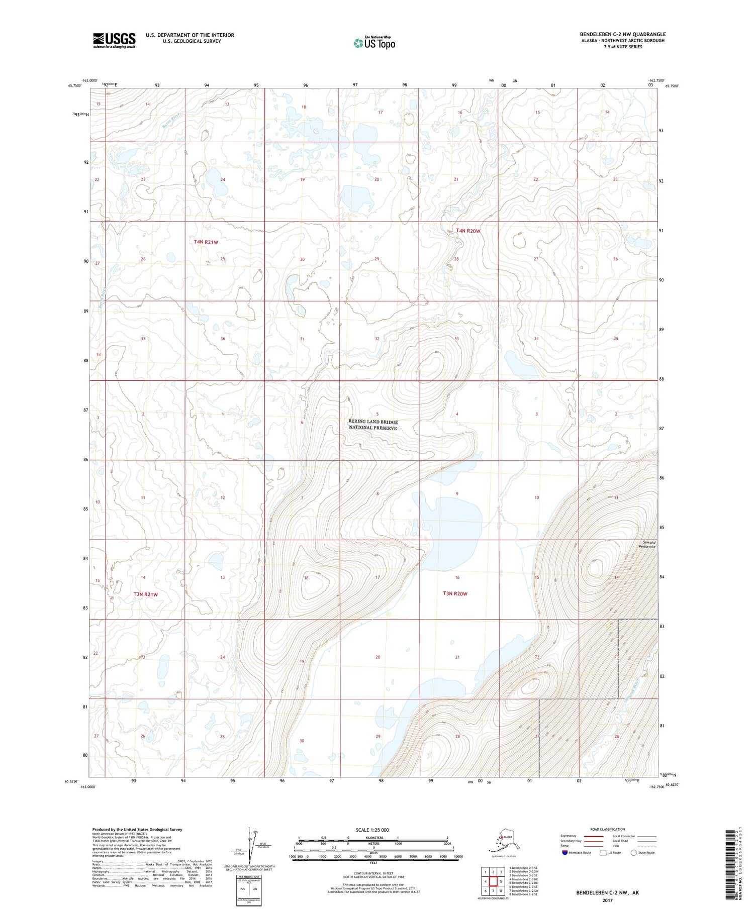 Bendeleben C-2 NW Alaska US Topo Map Image