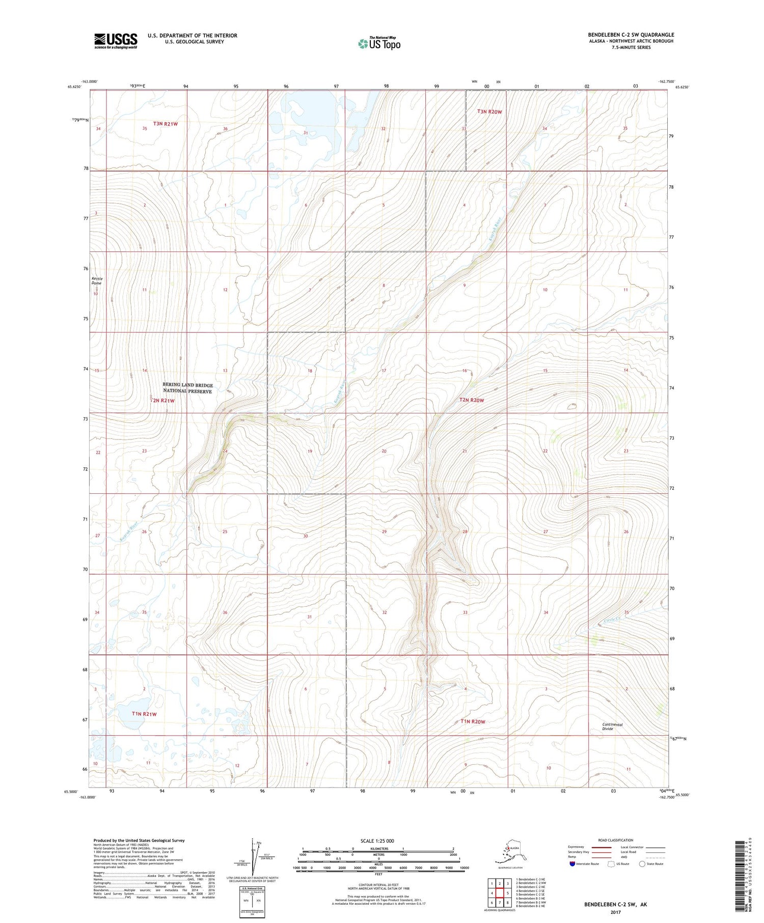 Bendeleben C-2 SW Alaska US Topo Map Image