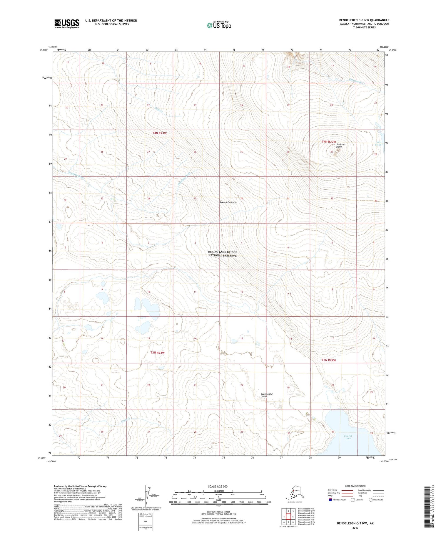 Bendeleben C-3 NW Alaska US Topo Map Image