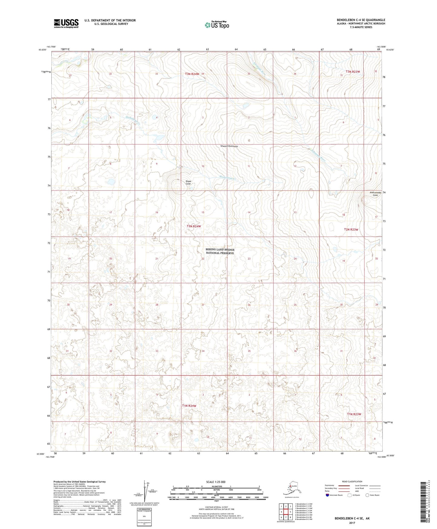 Bendeleben C-4 SE Alaska US Topo Map Image
