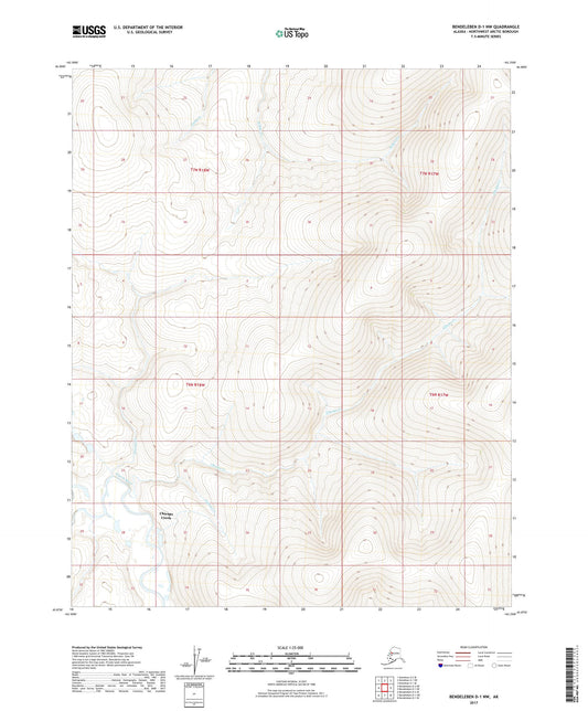 Bendeleben D-1 NW Alaska US Topo Map Image