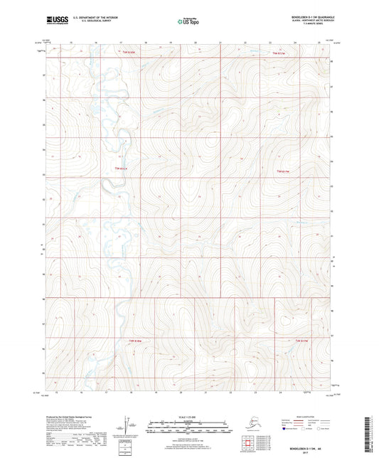 Bendeleben D-1 SW Alaska US Topo Map Image