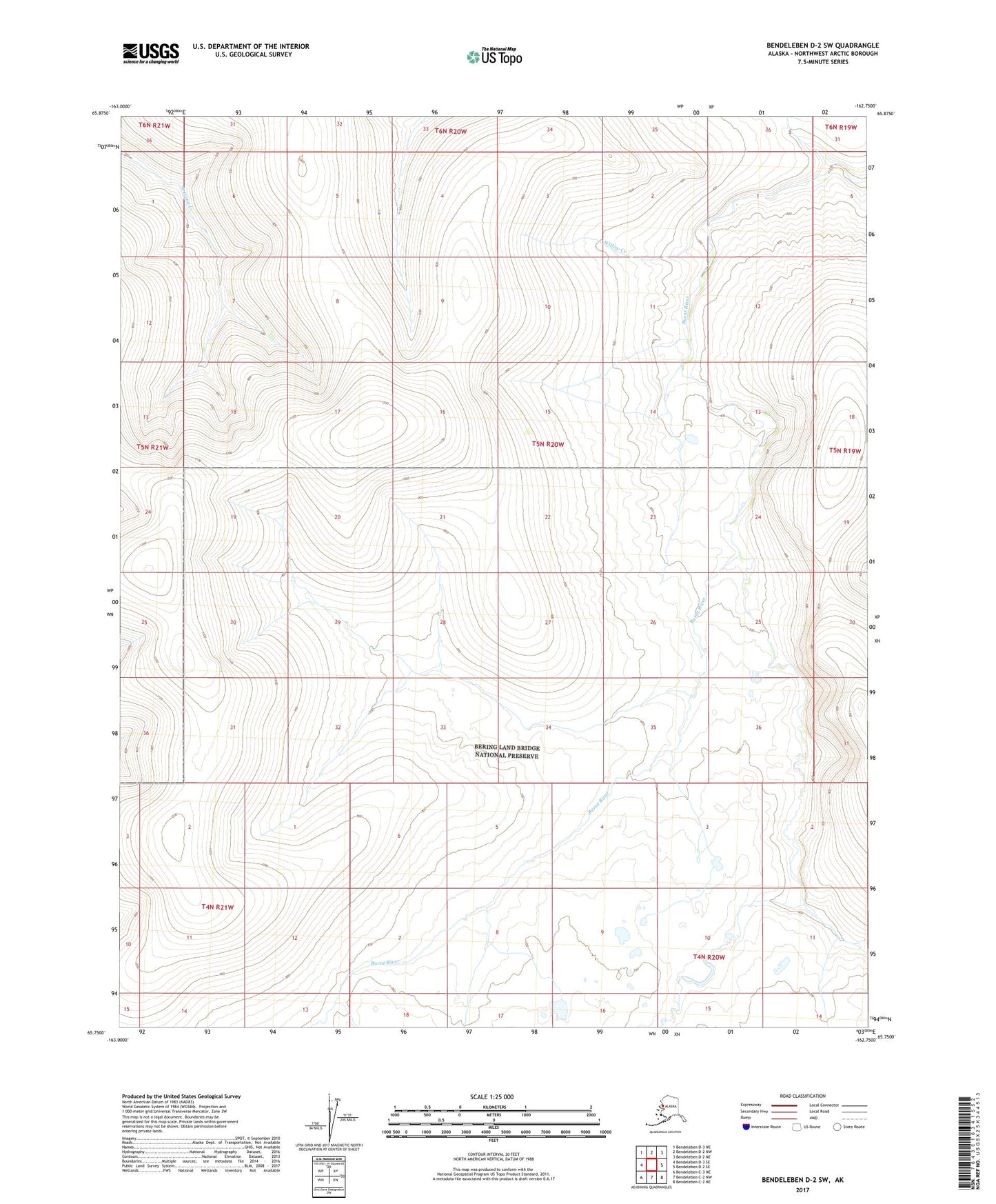 Bendeleben D-2 SW Alaska US Topo Map Image