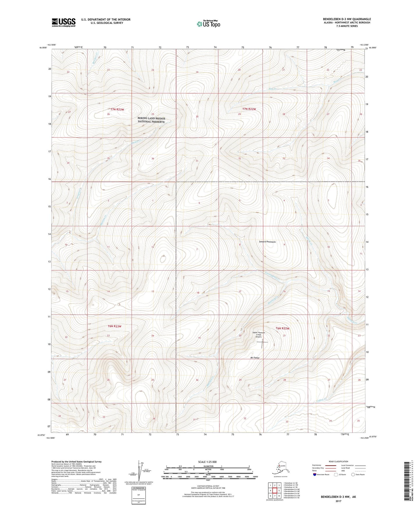 Bendeleben D-3 NW Alaska US Topo Map Image