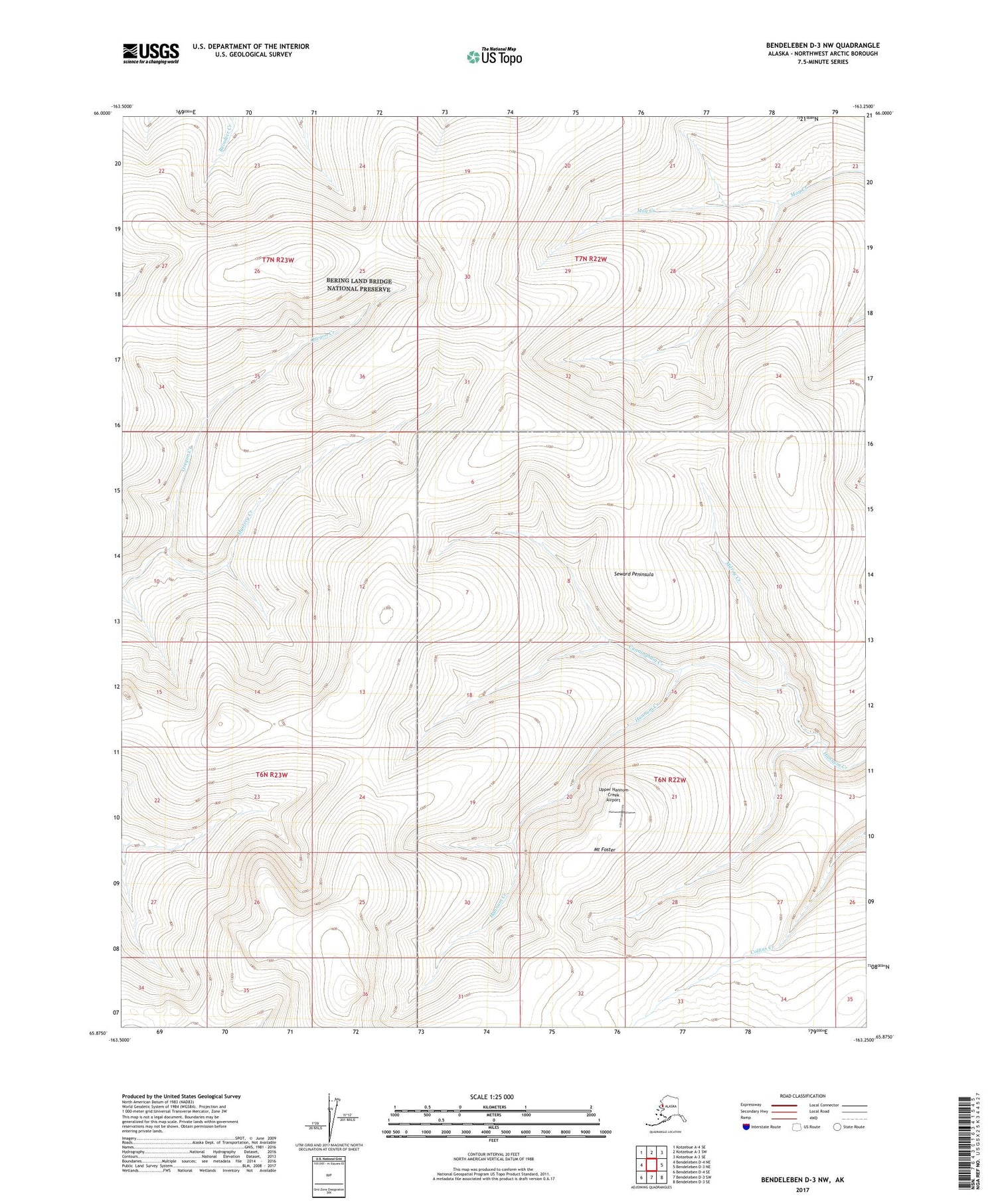 Bendeleben D-3 NW Alaska US Topo Map Image