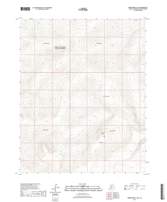 Bendeleben D-3 NW Alaska US Topo Map Image