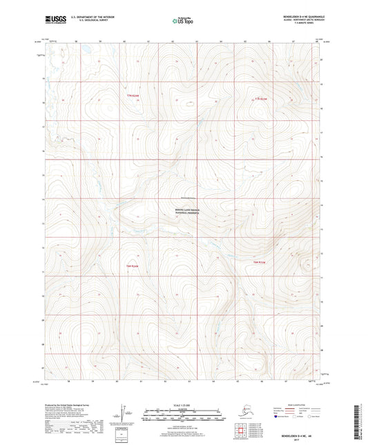 Bendeleben D-4 NE Alaska US Topo Map Image