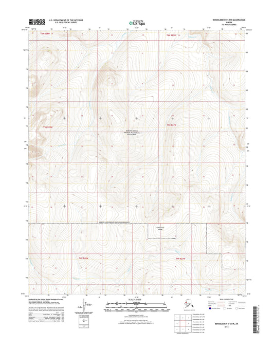 Bendeleben D-5 SW Alaska US Topo Map Image