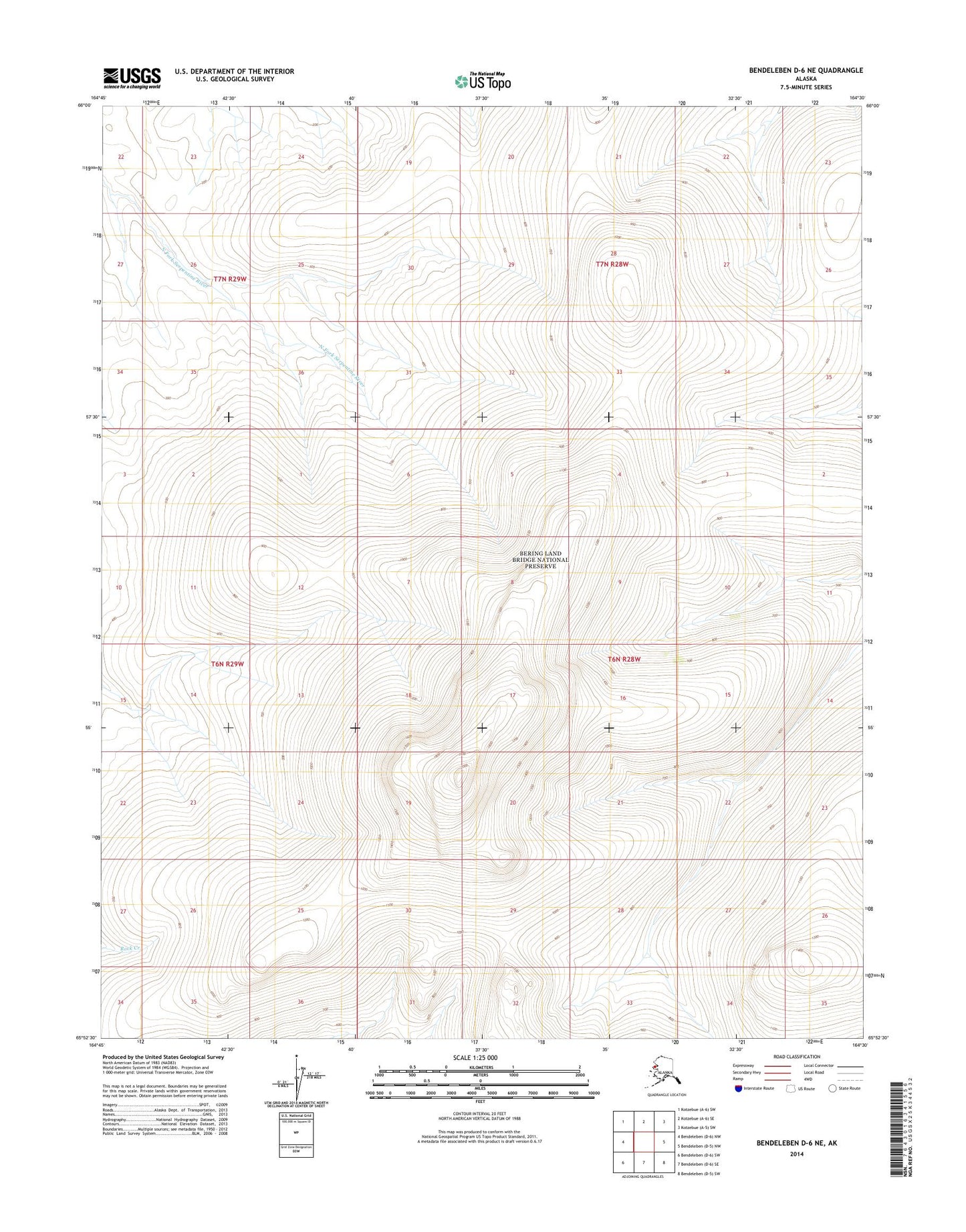 Bendeleben D-6 NE Alaska US Topo Map Image