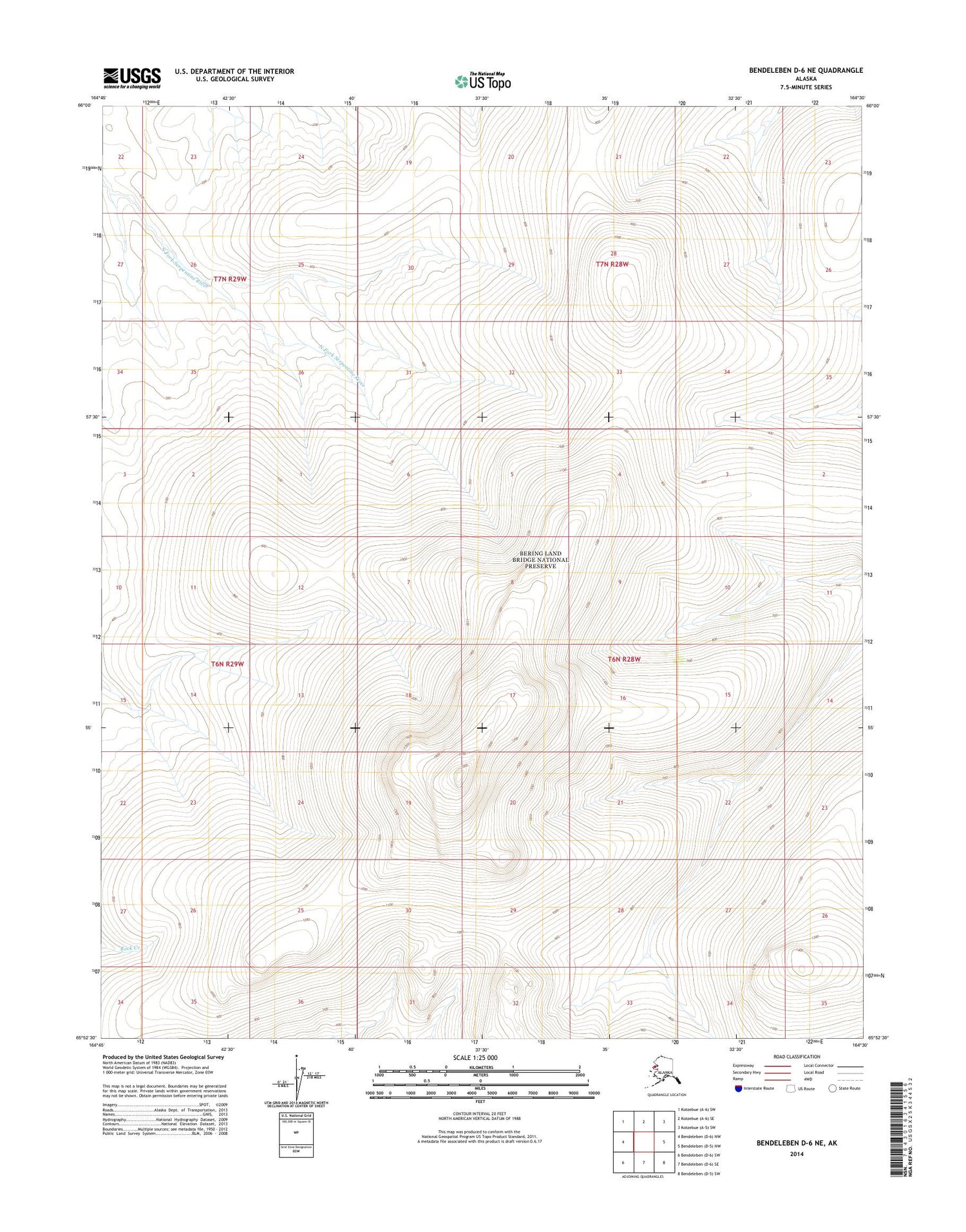 Bendeleben D-6 NE Alaska US Topo Map Image