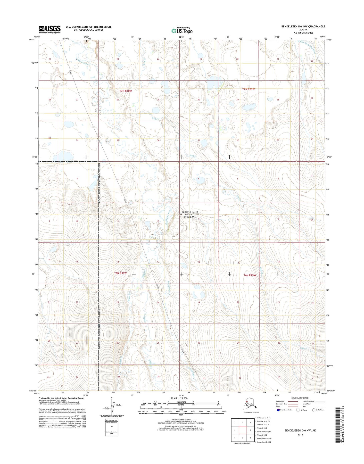 Bendeleben D-6 NW Alaska US Topo Map Image