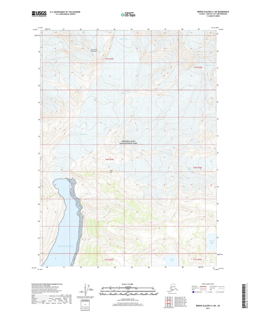 Bering Glacier A-1 NE Alaska US Topo Map Image
