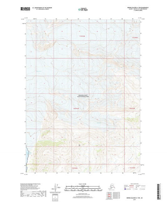 Bering Glacier A-1 NW Alaska US Topo Map Image