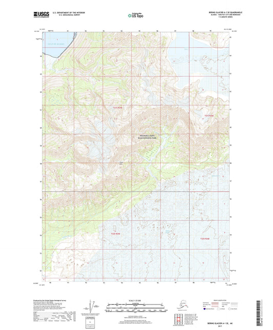 Bering Glacier A-1 SE Alaska US Topo Map Image