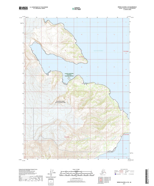 Bering Glacier A-2 SE Alaska US Topo Map Image