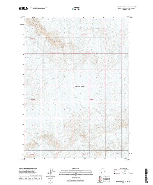Bering Glacier A-3 NE Alaska US Topo Map Image