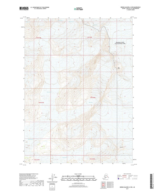 Bering Glacier A-3 NW Alaska US Topo Map Image