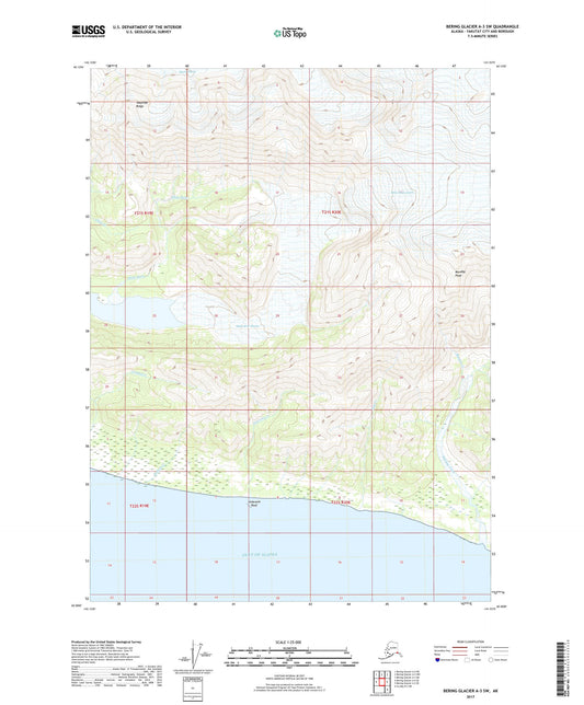 Bering Glacier A-3 SW Alaska US Topo Map Image