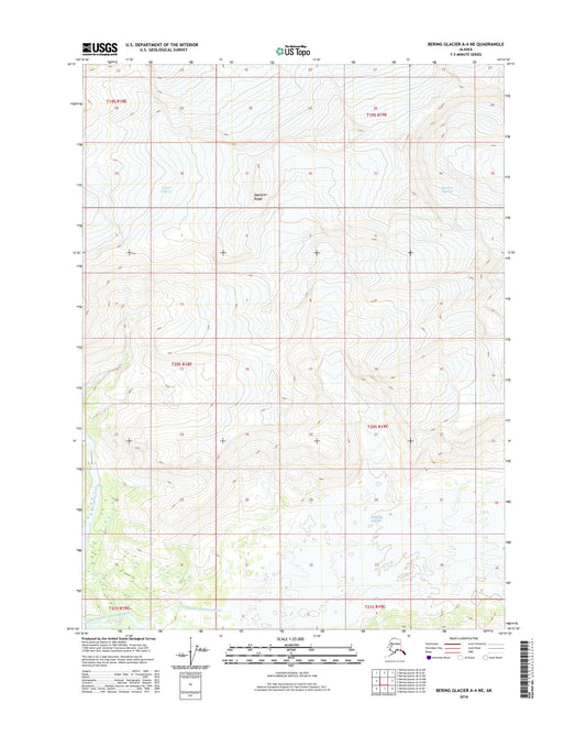 Bering Glacier A-4 NE Alaska US Topo Map Image