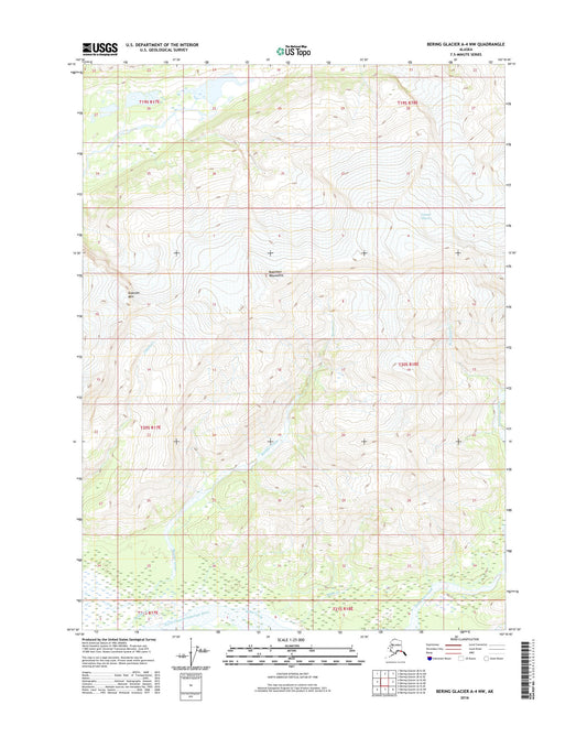 Bering Glacier A-4 NW Alaska US Topo Map Image