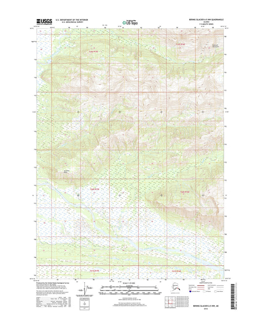 Bering Glacier A-5 NW Alaska US Topo Map Image