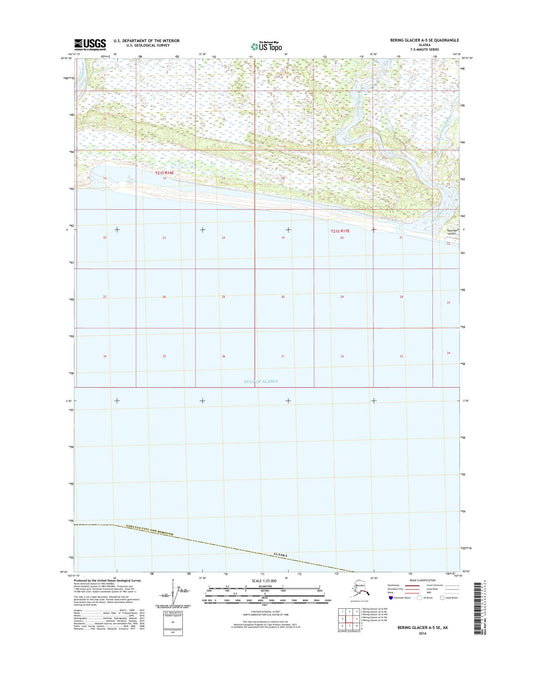 Bering Glacier A-5 SE Alaska US Topo Map Image