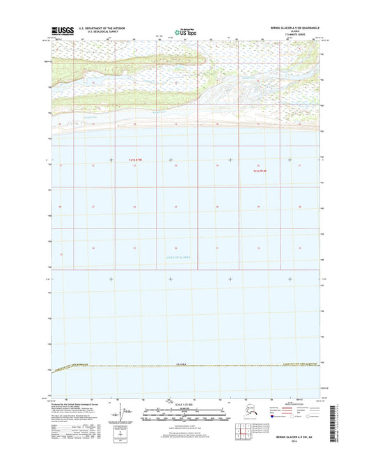 Bering Glacier A-5 SW Alaska US Topo Map Image