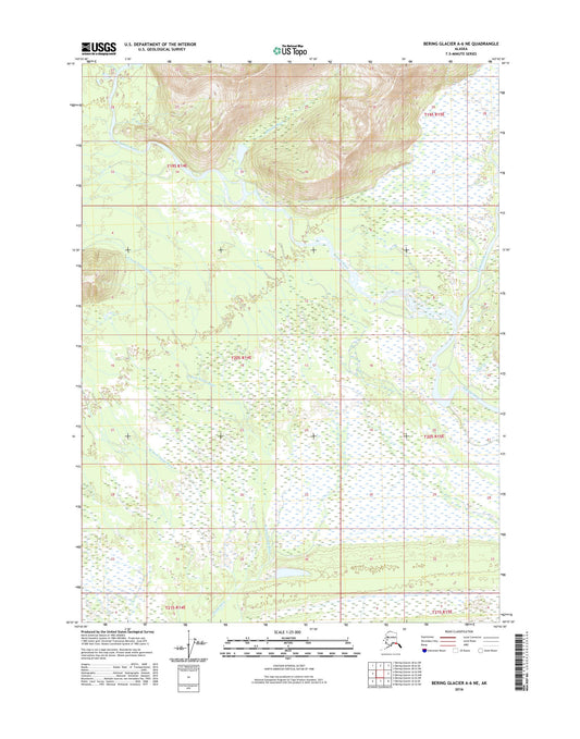 Bering Glacier A-6 NE Alaska US Topo Map Image