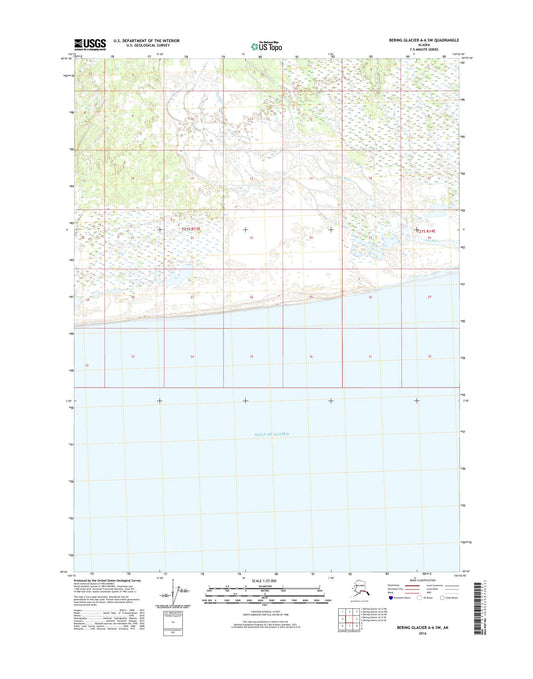 Bering Glacier A-6 SW Alaska US Topo Map Image
