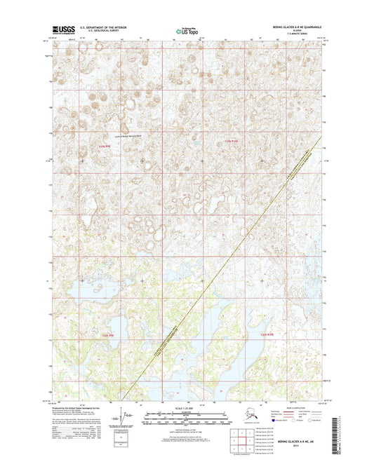 Bering Glacier A-8 NE Alaska US Topo Map Image