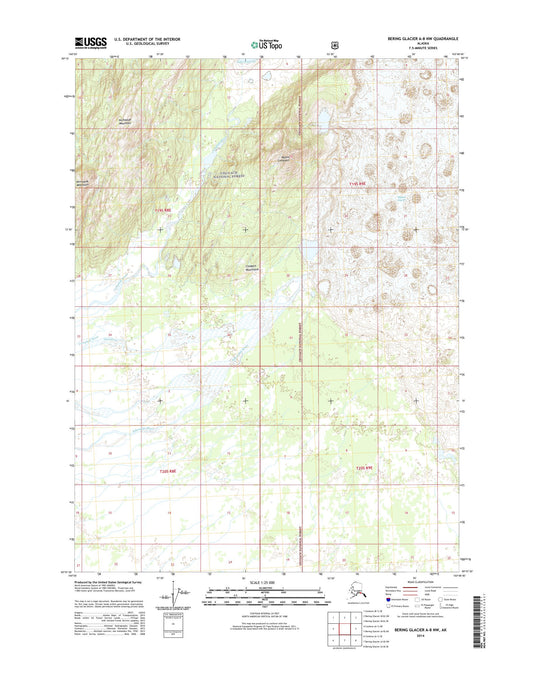 Bering Glacier A-8 NW Alaska US Topo Map Image
