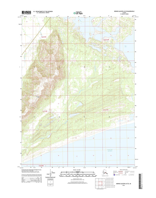 Bering Glacier A-8 SE Alaska US Topo Map Image