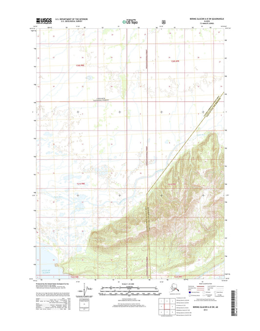 Bering Glacier A-8 SW Alaska US Topo Map Image
