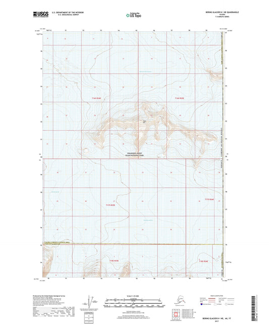 Bering Glacier B-1 NE Alaska US Topo Map Image