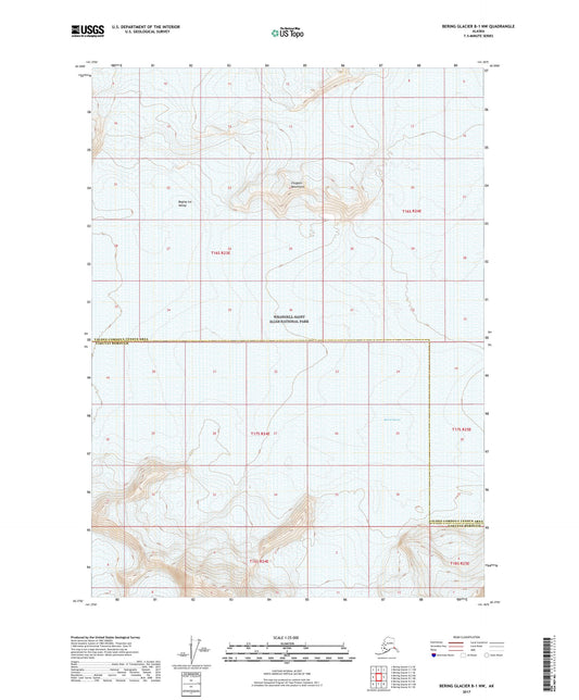 Bering Glacier B-1 NW Alaska US Topo Map Image