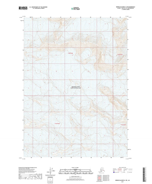 Bering Glacier B-1 SW Alaska US Topo Map Image