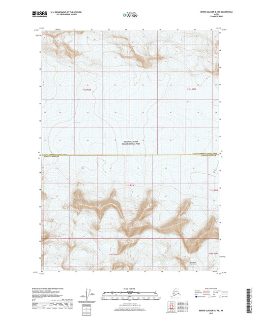 Bering Glacier B-2 NE Alaska US Topo Map Image