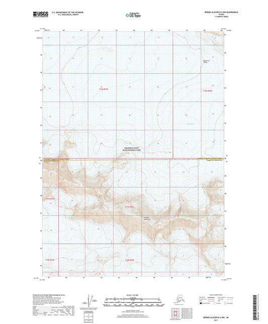 Bering Glacier B-2 NW Alaska US Topo Map Image