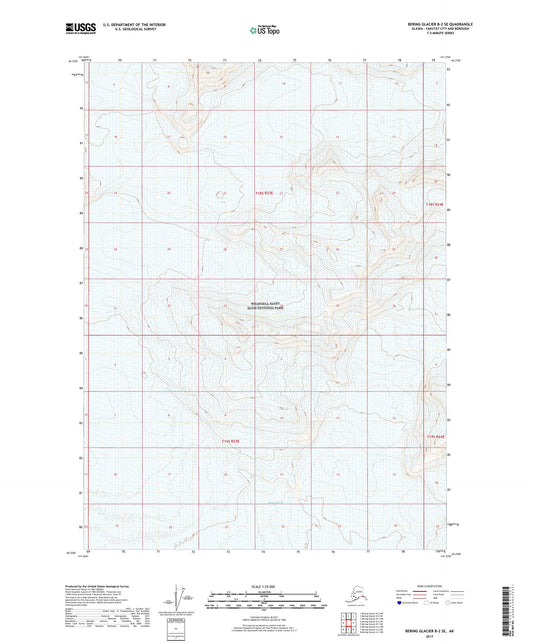 Bering Glacier B-2 SE Alaska US Topo Map Image