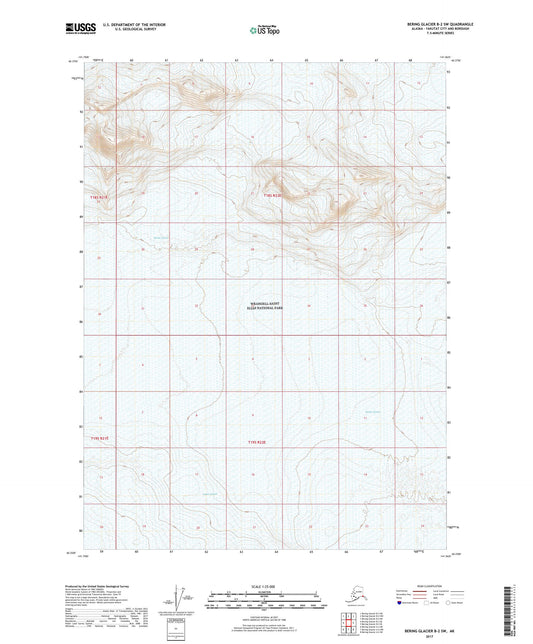 Bering Glacier B-2 SW Alaska US Topo Map Image
