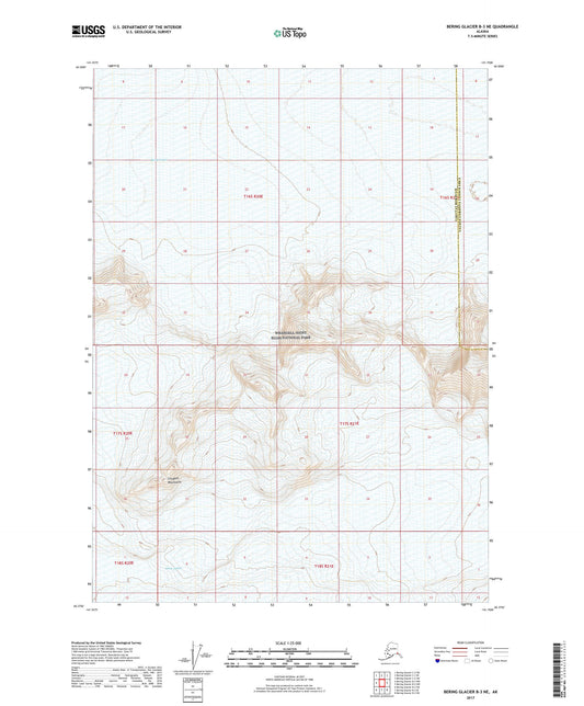 Bering Glacier B-3 NE Alaska US Topo Map Image