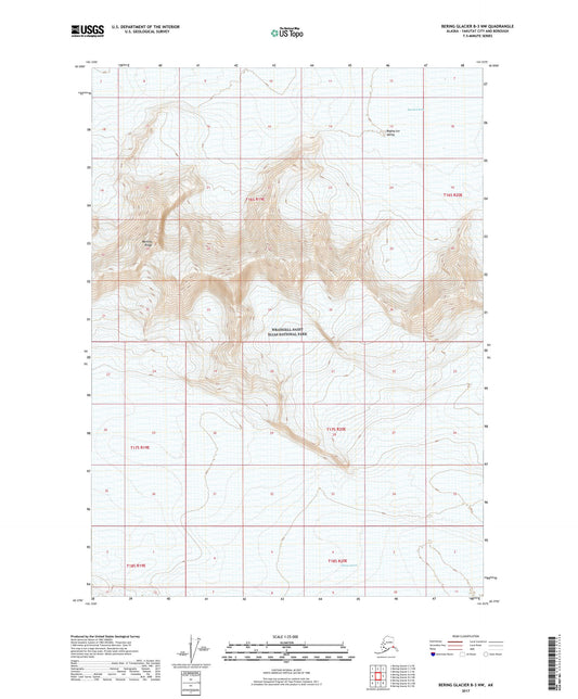 Bering Glacier B-3 NW Alaska US Topo Map Image