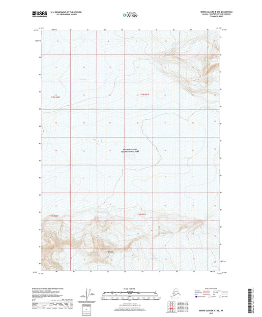 Bering Glacier B-3 SE Alaska US Topo Map Image