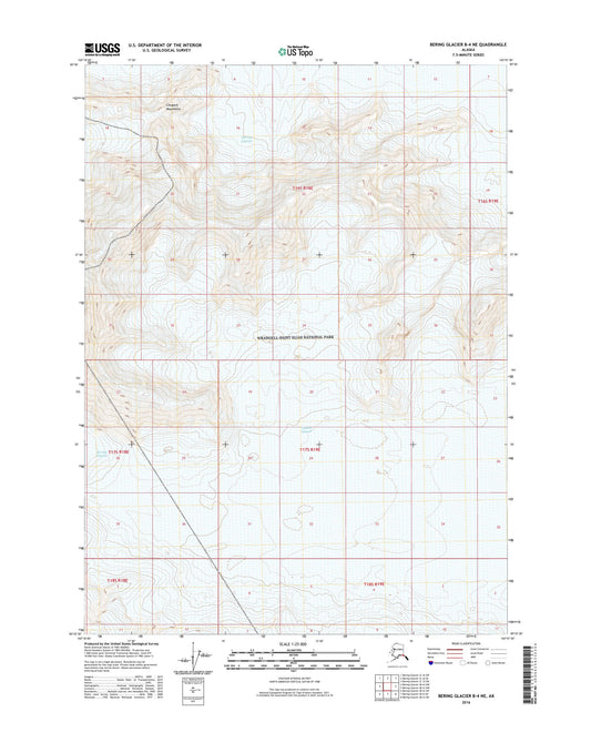 Bering Glacier B-4 NE Alaska US Topo Map Image