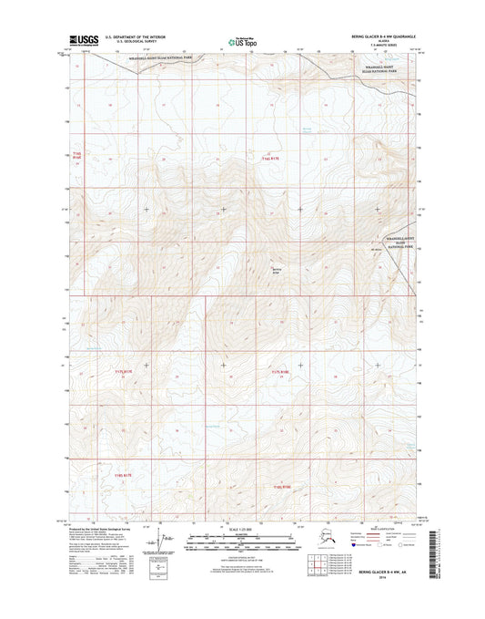 Bering Glacier B-4 NW Alaska US Topo Map Image