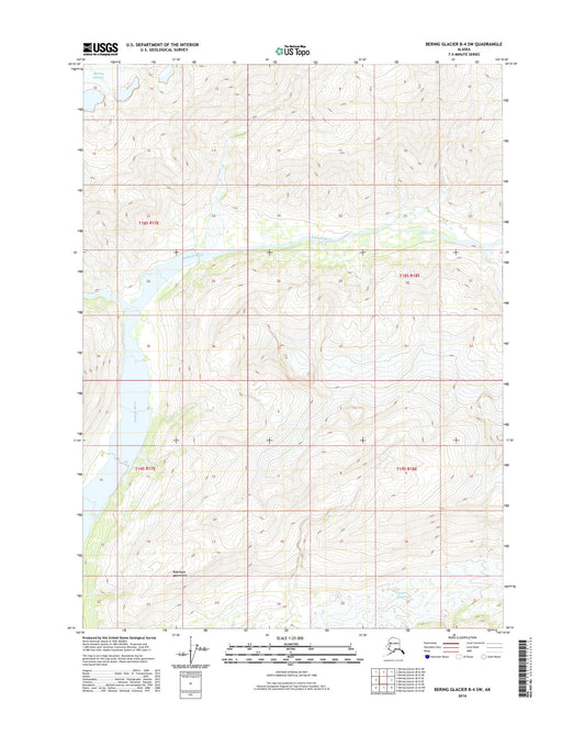 Bering Glacier B-4 SW Alaska US Topo Map Image