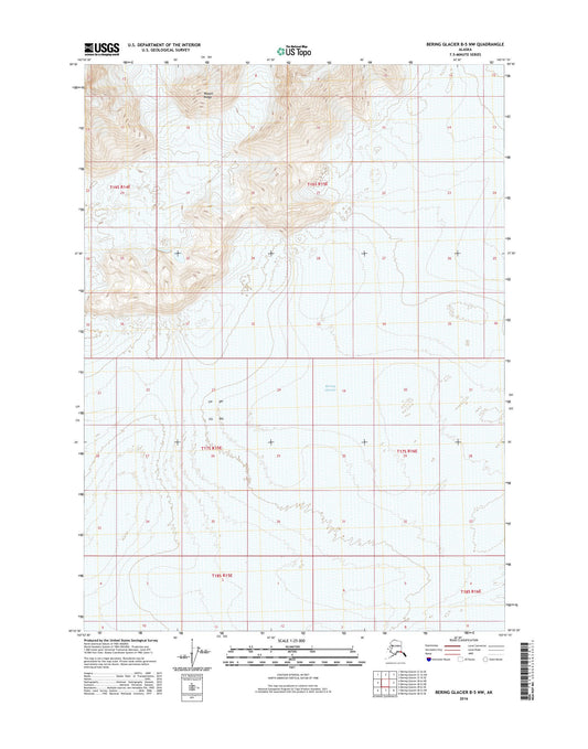 Bering Glacier B-5 NW Alaska US Topo Map Image