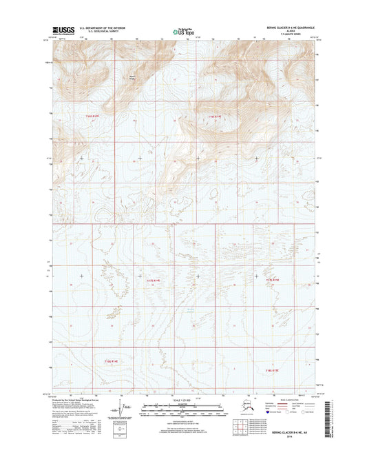 Bering Glacier B-6 NE Alaska US Topo Map Image