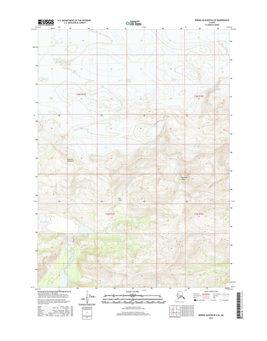 Bering Glacier B-6 SE Alaska US Topo Map Image
